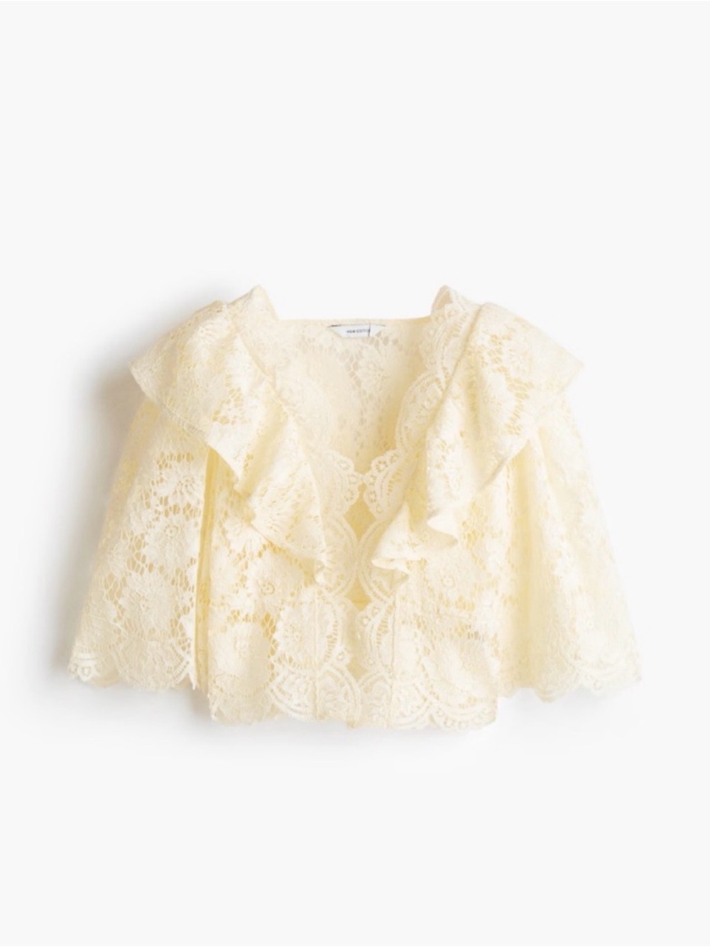 Ivory Lace Ruffle Shrug Top - Picture 8 of 8